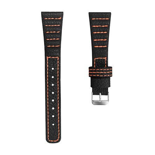 Generique Noir Bracelet En Cuir Véritable Lignes De Couture Ondulées, Pour Votre Huami Amazfit Bip 1S/Gtr 42Mm/Gts/Bip Lite - Image 3