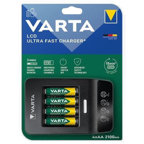 Varta Ladegerät Lcd Ultra Fast Charger+ Inkl. 4x Aa 2100mah 57685 101 441