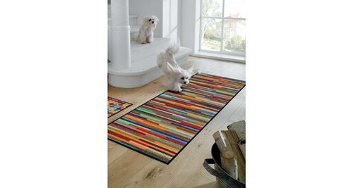 Tapis pour couloir mikado stripes tx multicolore 60 x 180 cm paillassons par kleen tex