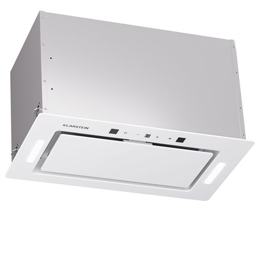 Klarstein Hotte aspirante Module de ventilation 52 cm 466 m³/h tactile Hotte encastrable verre Blanc