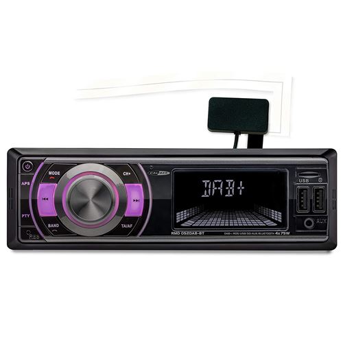 Autoradio Caliber RMD052DAB-BT - Lecteur USB/SD avec Tuner FM, Dab+ et Bluetooth - 4 X 75w