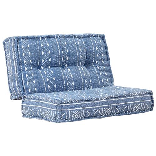 vidaXL Pouf 100x100x20 cm Indigo Tissu