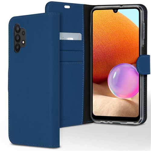 Accezz Protect Series - Étui à rabat pour téléphone portable - silicone, synthétique - bleu foncé - pour Samsung Galaxy A32