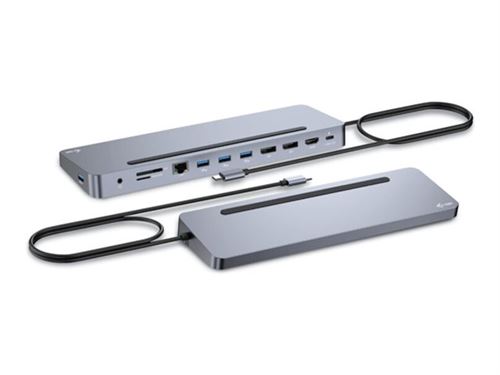 i-Tec - Station d'accueil - pour ordinateur portable, tablette - USB-C / USB4 / Thunderbolt 3 / Thunderbolt 4 - 11-slot - 2 x DP, HDMI - 1GbE - 100 Watt
