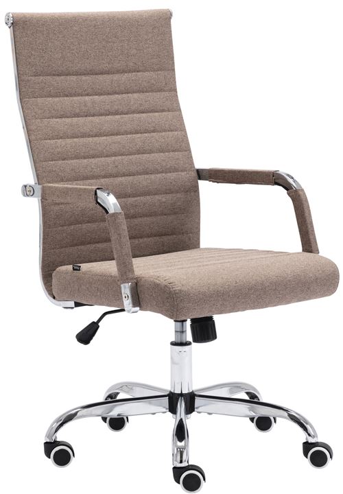 CLP Chaise de bureau Amadora avec hauteur réglable et Pied en métal  Taupe/Tissu