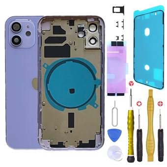 Chassis remplacement pour iPhone 12 Violet Mauve Chassis NU +Joint +Kit - 1