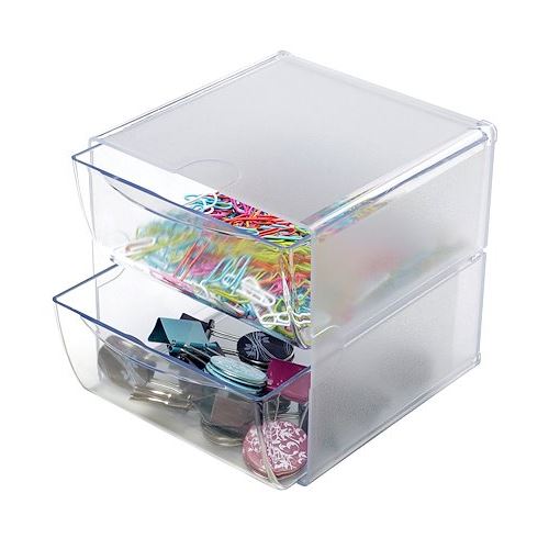 Syst&egrave;me modulable de rangement 2 tiroirs - transparent
