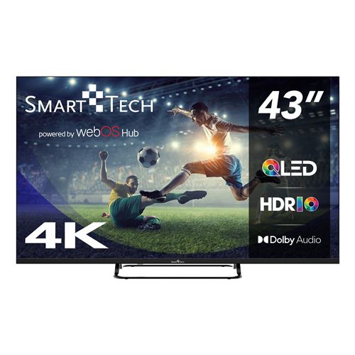 Téléviseur QLED Smart Tech 43QW02V noir écran 43 pouces 109 cm 4K UHD WebOS 4 HDMI 2 USB Dolby Vision Dolby Atmos