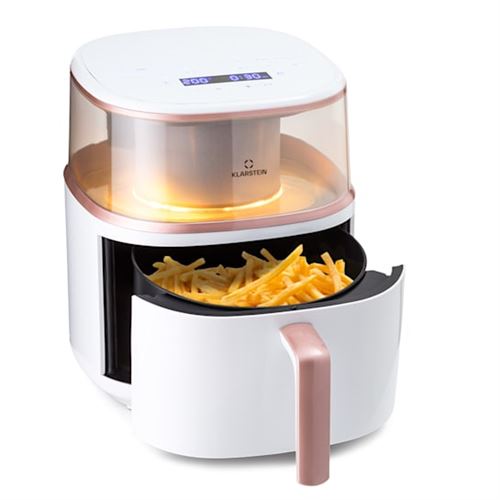 Friteuse À Air Chaud - Klarstein Air Bloom Avec Fonction Vapeur 1500W 7,5 L 16 Programmes - Blanc
