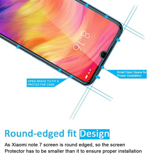Protection Écran Verre Trempé 9H Pour Xiaomi Redmi Note 7/7 Pro - Transparent