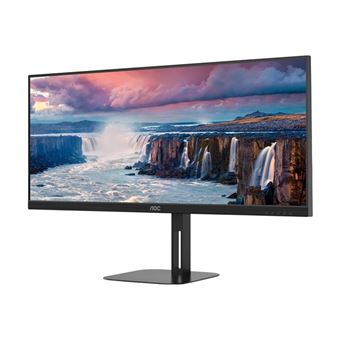 AOC Value-line U34V5C/BK - V5 series - écran LED - 34" - 3440 x 1440 WQHD @ 100 Hz - VA - 300 cd/m² - 4000:1 - 4 ms - HDMI, DisplayPort, USB-C - haut-parleurs - noir mat