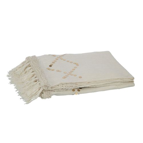 Paris Prix Blanc Plaid Uni Avec Sequin Dubai 130X180cm - Image 3