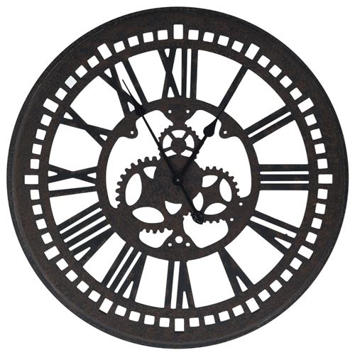 vidaXL Horloge murale Noir 70 cm MDF
