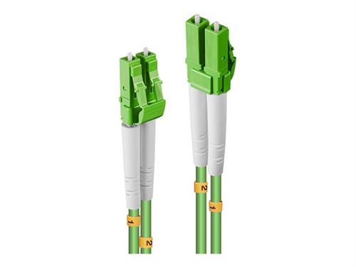 Lindy - Cordon de raccordement - LC multi-mode (M) pour LC multi-mode (M) - 2 m - fibre optique - duplex - 50 / 125 microns - OM5 - sans halogène - citron vert