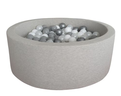 Piscine à balles 90 cm Gris clair + 200 balles
