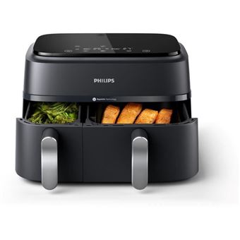 Friteuse sans huile - PHILIPS - Airfryer XXL NA351/00 - Double Cuve 9L - 8 Préréglages - Noir - 1