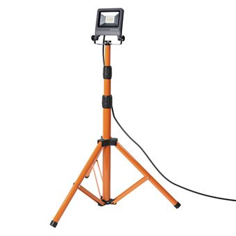 LEDVANCE Lampe de travail LED pour le sol - WORKLIGHTS - TRIPOD / 20 W - 220…240 V - Angle de rayonnement: 120° - Cool White - 4000 K - Matériau: Aluminum/acier - IP65} - 1