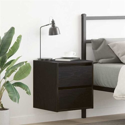 Non Communiqué Noir Vidaxl Table De Chevet Murale Chêne 38X34x40 Cm, Table De Chevet, Armoire De Lit, Table D'appoint De Chambre, Table De 861249