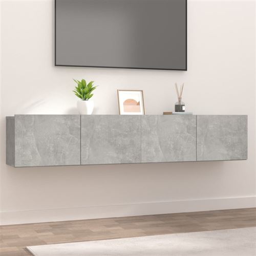 Meubles TV 2 pcs gris béton 80x30x30 cm bois d ingénierie