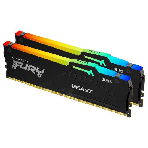 Kingston Fury Beast Rgb - Ddr5 - Module - 32 Go - Dimm 288 Broches - 2800 Mhz / Pc5-44800 - Cl36 - 1.25 V - Mémoire Sans Tampon - On-Die Ecc