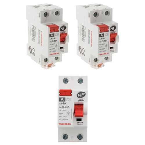 Thomson - Interrupteur différentiel - 63A - 30mA - Type A - Lot de 3 - Image 2