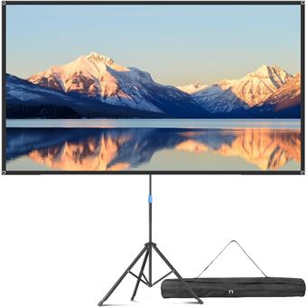 VISULAPEX Écran de Projection avec Support 80 Pouces pour Extérieur Intérieur 4K HD 16:9 - 1