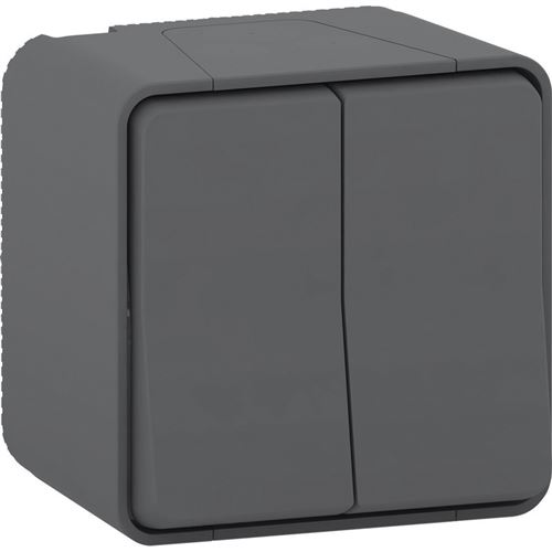 Non Communiqué Schneider Electric - Double Interrupteur Va Et Vient Ip55 - Anthracite - Mureva - Schneider