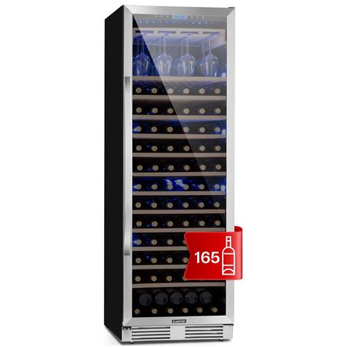 Klarstein Vinovilla Grande 165 Built-in Uno - Frigorifero Per Vini, 425 L, 165 Bottiglie, Luce A 3 Colori, Sportello In Vetro
