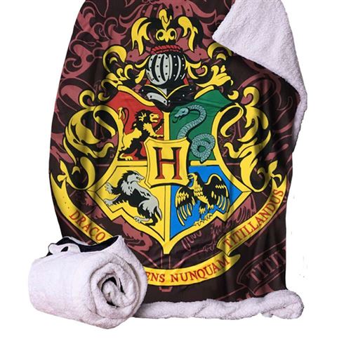 HARRY POTTER - Plaid Harry Potter Poudlard 110x130 cm - 100% Polyester -  Blanc