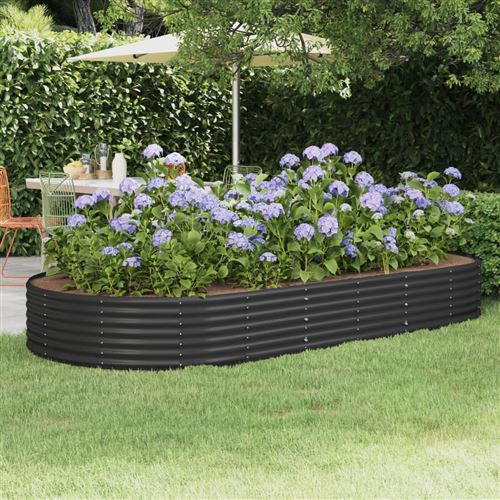 Vidaxl Jardinière Surélevée En Acier Galvanisé 296 X 140 X 36 Cm Anthracite - Image 3