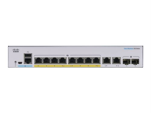 Cisco Business 250 Series Cbs250-8Pp-E-2G - Commutateur - C3 - Intelligent - 8 X 10/100/1000 (Poe+) + 2 X Sfp Gigabit Combiné - Montable Sur Rack - Poe+ (45 W)