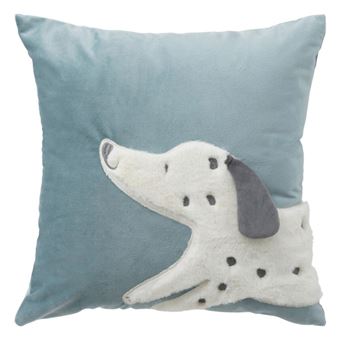 Atmosphera for Kids - Coussin Enfant Déco "Dalmatien" 39x39cm Bleu - 1