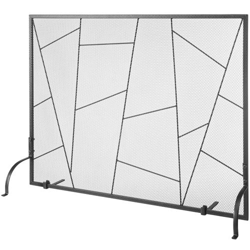 Non Communiqué Noir Vevor Pare-Feu De Cheminée Grille Protection En Fer 1 Panneau 90,6X72 Cm