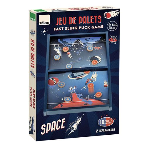 Vilac Orange Jeu De Palets Spatiaux Vintage - Aventure Intergalactique - Neuf - Image 3