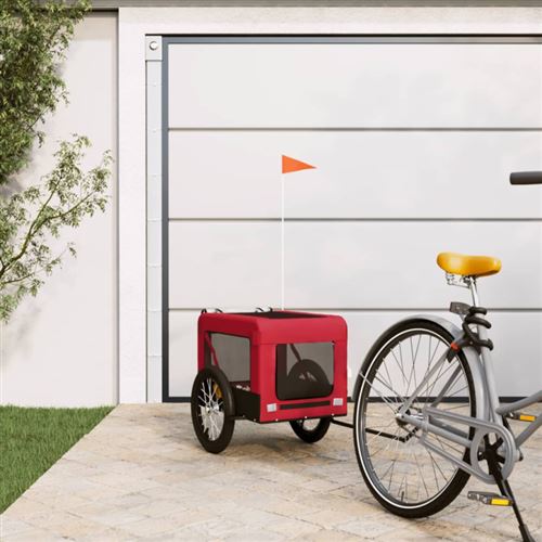 Comparer les prix de vidaXL Remorque vélo animaux de compagnie - Rouge et noir