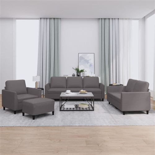 Non Communiqué Gris Ensemble De Canapés 4 Pcs Avec Coussins Similicuir
