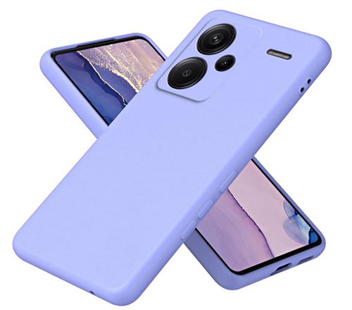 Coque pour Xiaomi Redmi Note 13 Pro+ Plus 5G - housse etui silicone gel fine + film ecran - MAUVE - htdmobiles