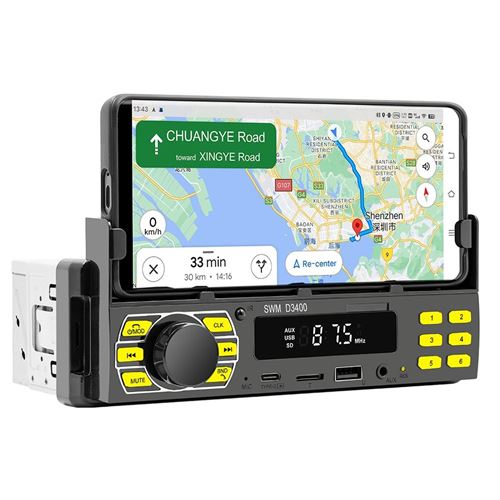 Autoradio Bluetooth MP3 Avec Assistant Vocal FM AUX Type-C RCA Lumières Colorées YONIS