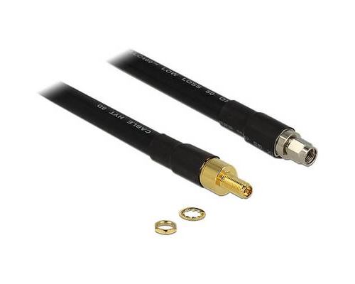 Delock CFD400 LLC400 low loss - Verlengkabel voor antenne - RP-SMA (V) naar RP-SMA (M) - 40 cm - CFD-400 - zwart