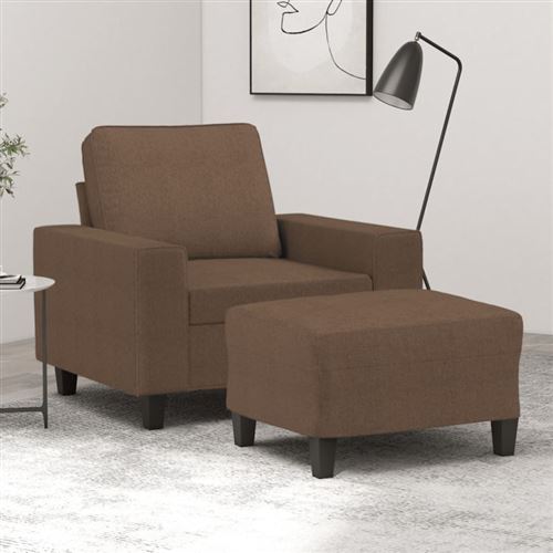 Non Communiqué Marron Fauteuil Avec Repose Pied 60 Cm Tissu