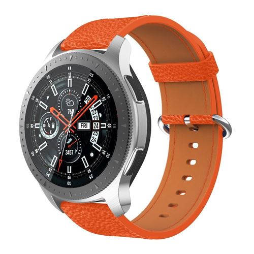 Non Communiqué Orange Bracelet En Cuir Véritable Boucle Classique Pour Samsung Galaxy Watch 46Mm/Gear S3 Classic/S3 Frontier
