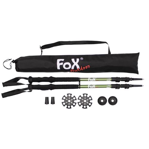 Bâtons de randonnée « lusen » 64 à 135 cm en aluminium avec poignée en mousse fox outdoor