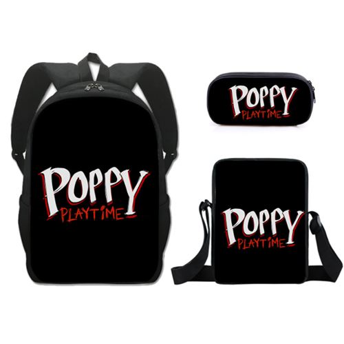 Set de 3 pièces Sacs à Dos Poppy Time Noir 005