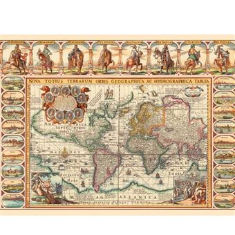 Puzzle 2000 pièces : Historique Carte du Monde Dino - 1