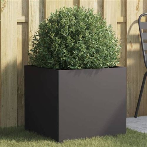 vidaXL Jardinière, Bac à Fleurs, Pot de Plantes, Boîte à Fleurs, Jardinière Surélevée de Jardin Patio Terrasse, Noir 841559