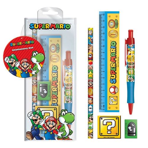 GENERIQUE - Trousse Super Mario - Kit scolaire avec crayons règle gomme et taille-crayons - Image 3