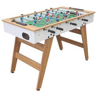 Baby-foot 120cm blanc et bois - 1