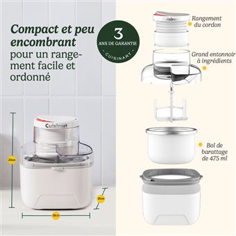 Sorbetière 475ml blanc Cuisinart icem10e