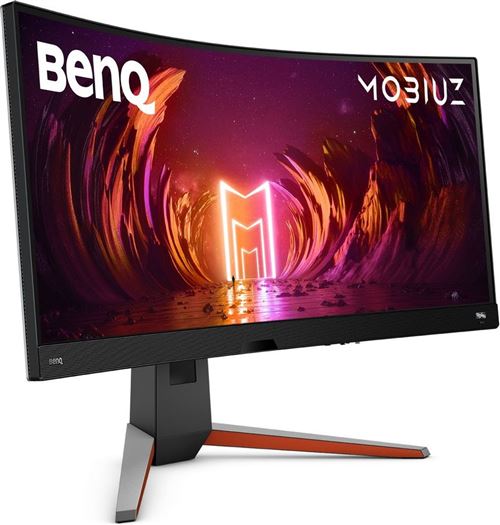 BenQ Mobiuz EX3410R - LED-monitor - gebogen - 34" - 3440 x 1440 UWQHD @ 144 Hz - VA - 350 cd/m² - 3000:1 - DisplayHDR 400 - 1 ms - 2xHDMI, DisplayPort - luidsprekers met subwoofer