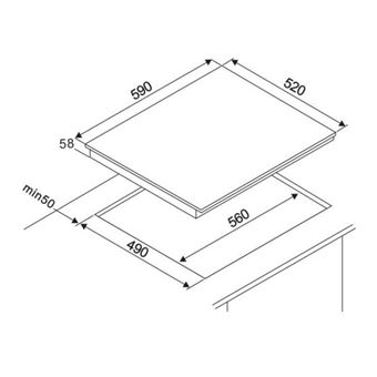 Amica AIM3540 - Table de cuisson à induction - 4 plaques de cuisson - Niche - largeur : 56 cm - profondeur : 49 cm - noir
